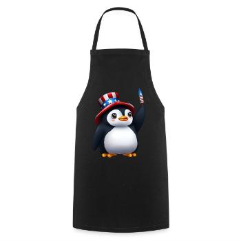 Patriotischer Pinguin für den 4. Juli - Kochschürze - Schwarz - Vorne - AI Model Male 185 dark (185cm)