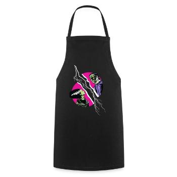 Universal Monsters Frankenstein And Bride Flash - Cooking Apron - black - Front - AI Model Male 185 dark (185cm)