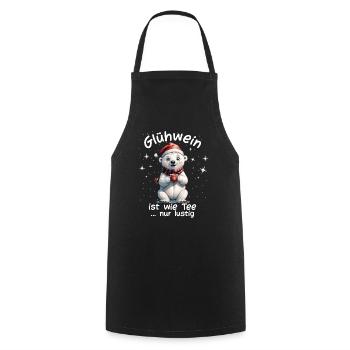 Weihnachtsmarkt witzige Glühwein trinken Sprüche - Kochschürze - Schwarz - Vorne - AI Model Male 185 dark (185cm)