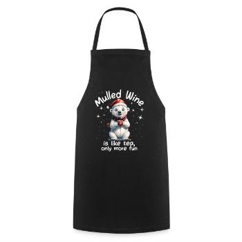 Christmas Market Funny Mulled Wine Drink Sayings - Cooking Apron - black - Front - AI Model Male 185 dark (185cm)