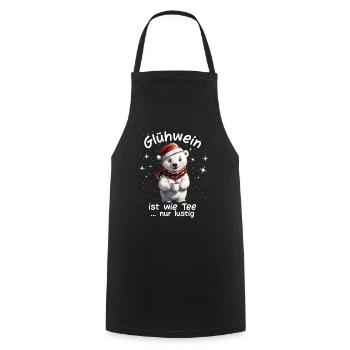 Weihnachtsmarkt witzige Glühwein trinken Sprüche - Kochschürze - Schwarz - Vorne - AI Model Male 185 dark (185cm)