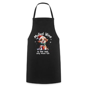 Christmas Market Funny Mulled Wine Drink Sayings - Cooking Apron - black - Front - AI Model Male 185 dark (185cm)