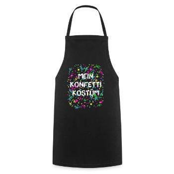 Mein Konfetti Kostüm Alaaf Helau Karneval - Kochschürze - Schwarz - Vorne - AI Model Male 185 dark (185cm)