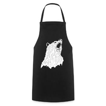 Angry Polar Bear - Cooking Apron - black - Front - AI Model Male 185 dark (185cm)