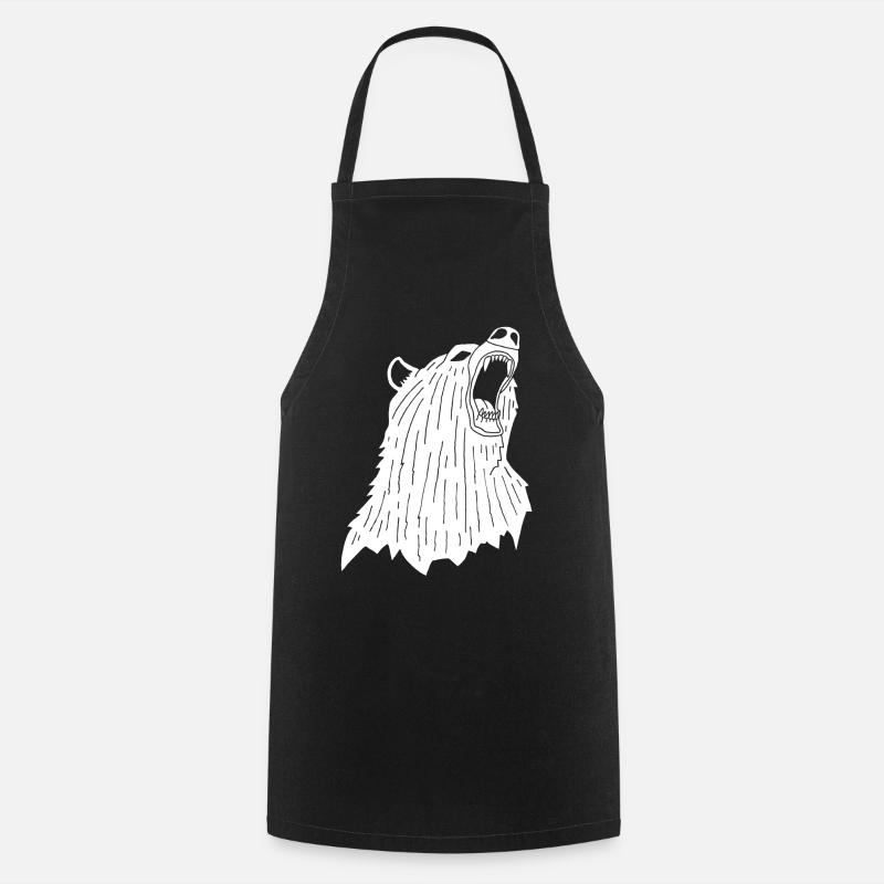 Ours blanc en colère - Tablier de cuisine - noir