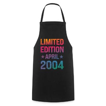 Limited Edition 20 Geburtstag Party Jahrgang 2004 - Kochschürze - Schwarz - Vorne - AI Model Male 185 dark (185cm)