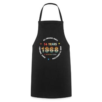 56 Years Old Made In 1968 Vintage February 1968 - Cooking Apron - black - Front - AI Model Male 185 dark (185cm)