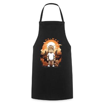 No war ! - Cooking Apron - black - Front - AI Model Male 185 dark (185cm)