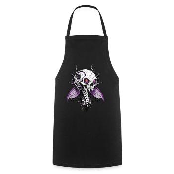 Butterfly Skull // Totenkopf Schmetterling FS0073 - Kochschürze - Schwarz - Vorne - AI Model Male 185 dark (185cm)