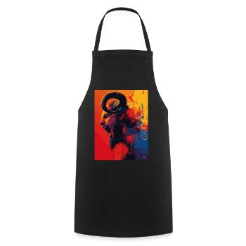 The Devil - Teufel colorful - Kochschürze - Schwarz - Vorne - AI Model Male 185 dark (185cm)