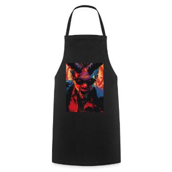 The Devil mit Pentagramm - Kochschürze - Schwarz - Vorne - AI Model Male 185 dark (185cm)