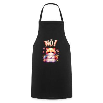 Chat drôle de dire non ! Pour les amoureux des chats - Tablier de cuisine - noir - Devant - AI Model Male 185 dark (185cm)