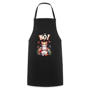 Chat drôle de dire non ! Pour les amoureux des chats - Tablier de cuisine - noir - Devant - AI Model Male 185 dark (185cm)