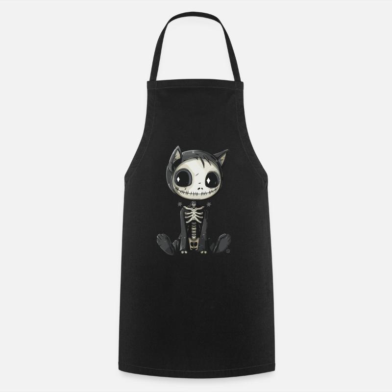 Little Skull Cat - Kochschürze - Schwarz