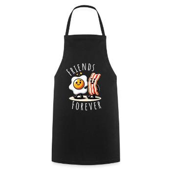 Friends Forever Ham Egg Comic Love - Cooking Apron - black - Front - AI Model Male 185 dark (185cm)