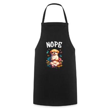 Dog Funny Saying Nope for Dog Lovers - Cooking Apron - black - Front - AI Model Male 185 dark (185cm)