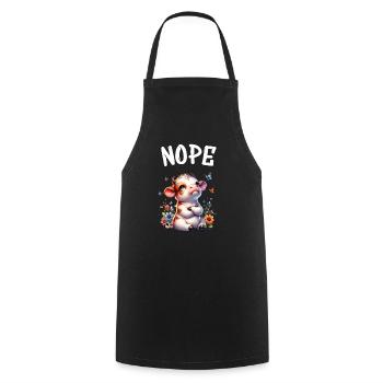 Cow Saying Nope for Boys and Girls - Cooking Apron - black - Front - AI Model Male 185 dark (185cm)