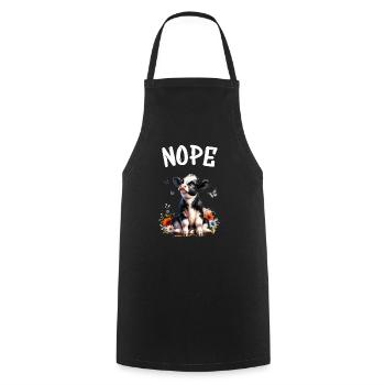 Cow Saying Nope for Boys and Girls - Cooking Apron - black - Front - AI Model Male 185 dark (185cm)