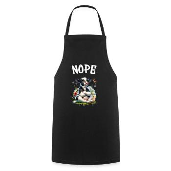 Cow Saying Nope for Boys and Girls - Cooking Apron - black - Front - AI Model Male 185 dark (185cm)