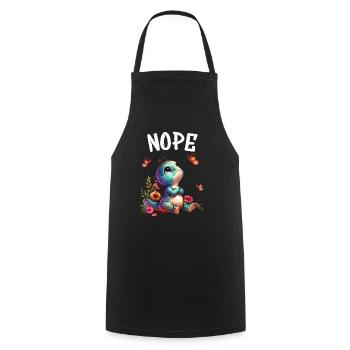 Dinosaur Saying Nope for Boys and Girls - Cooking Apron - black - Front - AI Model Male 185 dark (185cm)