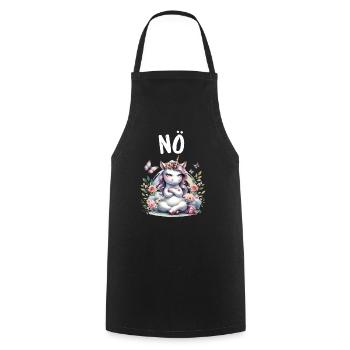 Licorne disant non Garçon et fille Créature mythique - Tablier de cuisine - noir - Devant - AI Model Male 185 dark (185cm)
