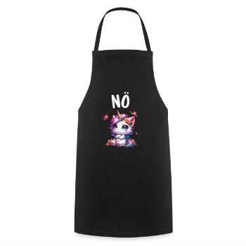 Licorne disant non Garçon et fille Créature mythique - Tablier de cuisine - noir - Devant - AI Model Male 185 dark (185cm)