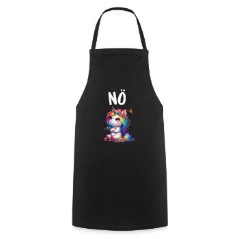 Licorne disant non Garçon et fille Créature mythique - Tablier de cuisine - noir - Devant - AI Model Male 185 dark (185cm)