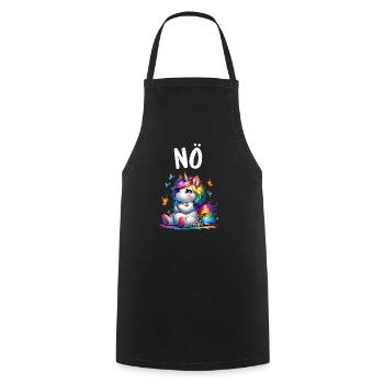 Licorne disant non garçon et fille créature mythique - Tablier de cuisine - noir - Devant - AI Model Male 185 dark (185cm)