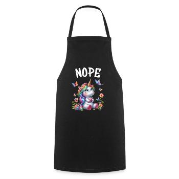 Licorne disant non Garçon et fille Créature mythique - Tablier de cuisine - noir - Devant - AI Model Male 185 dark (185cm)