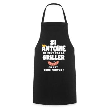 Antoine roi barbecue cadeau antoine fêtes - Tablier de cuisine - noir - Devant - AI Model Male 185 dark (185cm)