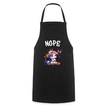 Licorne disant non Garçon et fille Créature mythique - Tablier de cuisine - noir - Devant - AI Model Male 185 dark (185cm)