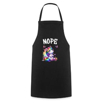 Licorne disant non garçon et fille créature mythique - Tablier de cuisine - noir - Devant - AI Model Male 185 dark (185cm)