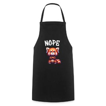 Panda roux Drôle Dicton Non, Renard de Feu - Tablier de cuisine - noir - Devant - AI Model Male 185 dark (185cm)