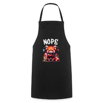 Panda roux Drôle de dicton Nope Renard de Feu - Tablier de cuisine - noir - Devant - AI Model Male 185 dark (185cm)