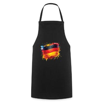 Fahne Deutschland Flagge für Sport Fan - Kochschürze - Schwarz - Vorne - AI Model Male 185 dark (185cm)