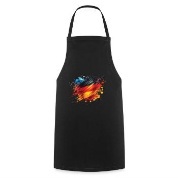 Fahne Deutschland Flagge für Sport Fan - Kochschürze - Schwarz - Vorne - AI Model Male 185 dark (185cm)
