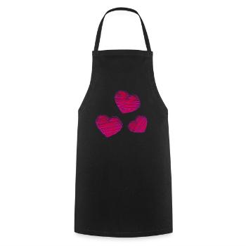 HEART. DAD. MOM. NOEL. CHRISTMAS. Bachelorette party. BEBE. CHILD. - Cooking Apron - black - Front - AI Model Male 185 dark (185cm)