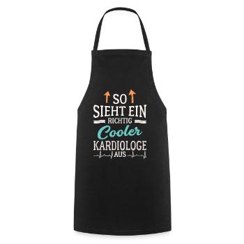 So sieht ein richtig cooler Kardiologe aus Arzt - Kochschürze - Schwarz - Vorne - AI Model Male 185 dark (185cm)