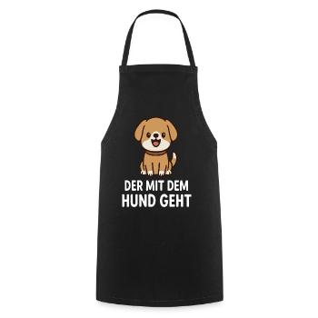 Funny dog with index card design - Cooking Apron - black - Front - AI Model Male 185 dark (185cm)