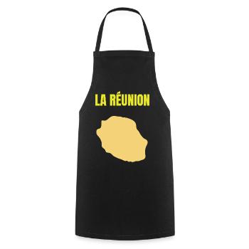T-Shirt mit goldener Karte auf der Insel La Réunion - Kochschürze - Schwarz - Vorne - AI Model Male 185 dark (185cm)