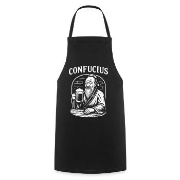 Confucius Toast gift - Cooking Apron - black - Front - AI Model Male 185 dark (185cm)