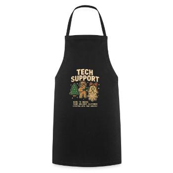 Vintage Tech Support Retro IT Christmas - Cooking Apron - black - Front - AI Model Male 185 dark (185cm)