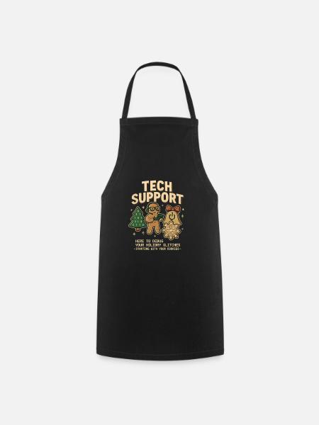 Vintage Technischer Support Retro IT Weihnachten - Kochschürze - Schwarz