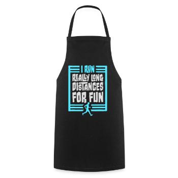 Je cours de très longues distances pour un marathon amusant - Tablier de cuisine - noir - Devant - AI Model Male 185 dark (185cm)