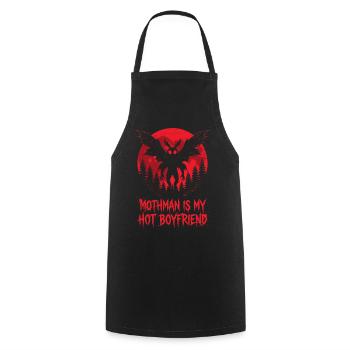 Mothman ist mein heißer Freund Kryptid - Kochschürze - Schwarz - Vorne - AI Model Male 185 dark (185cm)