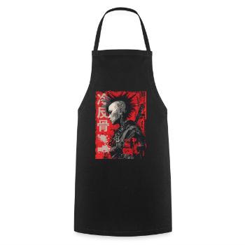 Punk Warrior – 冷反骨 Art urbain - Tablier de cuisine - noir - Devant - AI Model Male 185 dark (185cm)