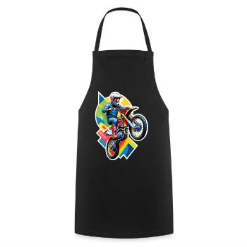 Motocross biker motorcycle cross trial enduro freestyle - Cooking Apron - black - Front - AI Model Male 185 dark (185cm)
