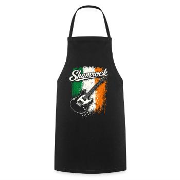 St Patrick E-Gitarre Irish Flag Rock - Kochschürze - Schwarz - Vorne - AI Model Male 185 dark (185cm)