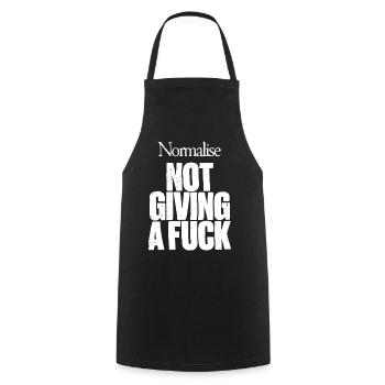 Normalise not giving a fuck - Cooking Apron - black - Front - AI Model Male 185 dark (185cm)