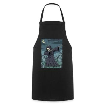 Grim Reaper in the nocturnal graveyard - Cooking Apron - black - Front - AI Model Male 185 dark (185cm)